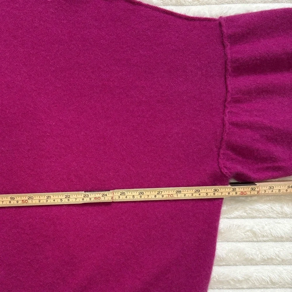 FREE PEOPLE 100% Cashmere So High So Low Turtleneck Sweater Fuchsia Medium - Picture 7 of 9